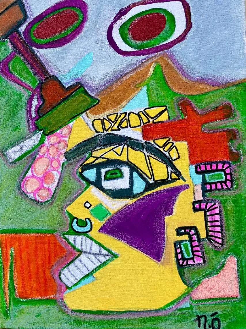Untitled – mixed media on canvas, 2026. Painting by Nilüfer Örel.