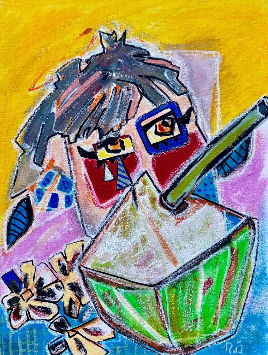 Untitled – mixed media on canvas, 2026. Painting by Nilüfer Örel.
