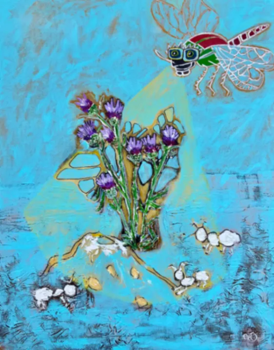 Untitled – 80 X 100 mixed media on canvas, 2026. Painting by Nilüfer Örel.