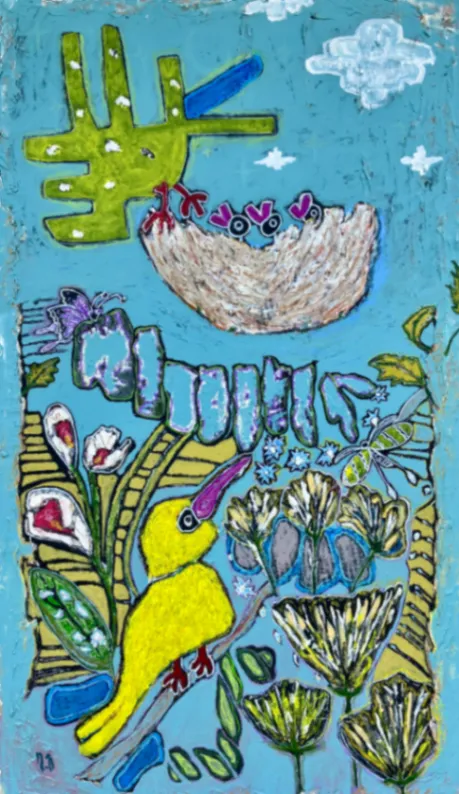 Untitled – 90 X 155 mixed media on canvas, 2025. Painting by Nilüfer Örel.